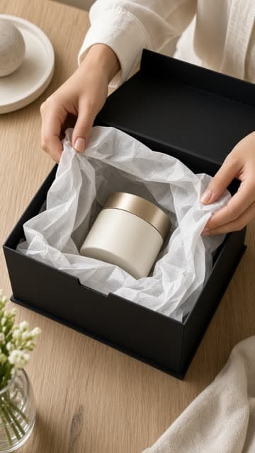 Đôi tay mở hộp sản phẩm cận cảnh
